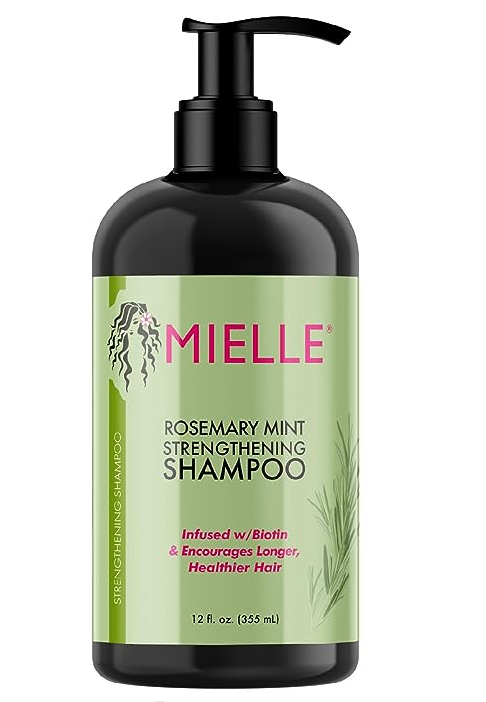 Mielle Organics Rosemary Mint Strengthening Shampoo Infused with Biotin, Cleanses and Helps Strengthen Weak and Brittle Hair, 12 Ounces