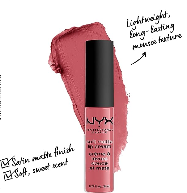 NYX PROFESSIONAL MAKEUP Soft Matte Lip Cream, Lightweight Liquid Lipstick - Cannes (Matte Muted Mauve)